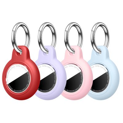 Criyar [4 Pack] Waterproof for AirTag (2nd & 1st Gen) Keychain with Full Wrap Design, Hard PC for Air Tag Case, Scratchproof for GPS Item Finder Tracker Luggage, Bag,Key-Pink/Purple/Light Blue/Red