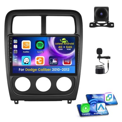 Inefala 4G 64G for Dodge Caliber 2010-2012 Radio Screen CarPlay Android 15 IPS 9" Touchscreen Car Stereo Android Auto Backup Camera Bluetooth 5.0 GPS FM RDS EQ 13UI