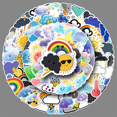 100PCS Cool Mood Weather Stickers for Laptop Scrapbook Notebook Luggage Water Bottle Skateboard Bike Car Computer Phone,Cute Weather Forecast Waterproof Decals for Teenagers Adults Kids