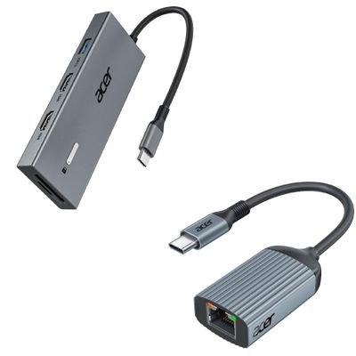 Acer USB C Docking Station Bundle with USB C to Ethernet Adapter