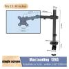 Dual Monitor Rack Monitor Stand Mount Extension Arm Clip On Desk Screen Stand Adjustable Angle Monitor Stand(Two arms) view 4