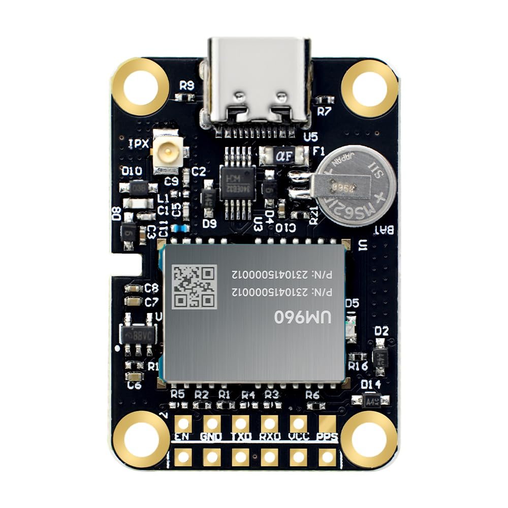 MJ GPS RTK Module, Centimeter-Level high-Precision Tracker, All-Constellation(GPS/BDS/GLONASS/Galileo/QZSS) GNSS Receiver, Real-time Positioning of Vehicles and GPS surveys (MJRTK-UM960)