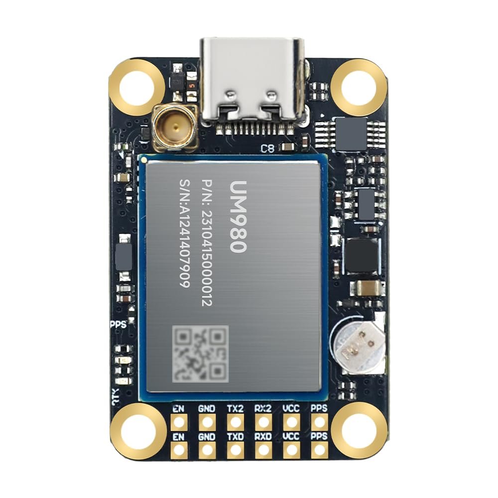 MJ GPS RTK Module, Centimeter-Level high-Precision Tracker, All-Constellation(GPS/BDS/GLONASS/Galileo/QZSS) GNSS Receiver, Real-time Positioning of Vehicles and GPS surveys (MJRTK-UM980)