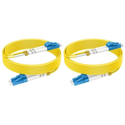 0.66ft/0.2m OS2 LC to LC Single Mode Fiber Patch Cables, 2PACK SM Singlemode Fiber Optic Cable 10G SMF LSZH Duplex 9/125m OD 2.0mm,