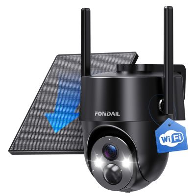 FONDAIL Solar Security Cameras Wireless Outdoor, 2K 360 View Solar Powered WiFi 3MP Security Camera for Home Security with Color Night Vision, PIR Detection, 2-Way Audio, Motion Alert, Easier to use