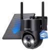 FONDAIL Solar Security Cameras Wireless Outdoor, 2K 360 View Solar Powered WiFi 3MP Security Camera for Home Security with Color Night Vision, PIR Detection, 2-Way Audio, Motion Alert, Easier to use view 1