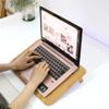LUYOUBOZHU Laptop Riser, Bamboo Laptop Stand with Dual Fan & 2 USB Ports, Cooling Notebook Holder Laptop Accessories(42cm) view 4