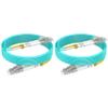 0.66ft/0.2m LC LC Multimode Fiber Patch Cables MMF, 2PACK MM OM4 Fiber Optic Cable Duplex, 50/125m 10G/40G/100G LSZH,  view 1