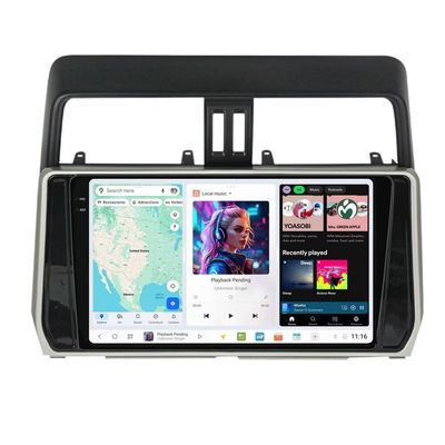 DUDUAUTO DUDU7 8 Core 8+128GB 10.36" 2K Touch Screen Radio Stereo for Toyota Prado 2018 2019 2K 2000x1200 Head Unit GPS Navigation with Car-Play Android Auto Type-C Port