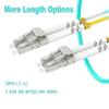 0.66ft/0.2m LC LC Multimode Fiber Patch Cables MMF, 4PACK MM OM4 Fiber Optic Cable Duplex, 50/125m 10G/40G/100G LSZH,  view 3