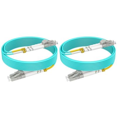 0.66ft/0.2m LC LC Multimode Fiber Patch Cables MMF, 2PACK MM OM3 Fiber Optic Cable Duplex, 50/125m 10G/40G/100G LSZH,