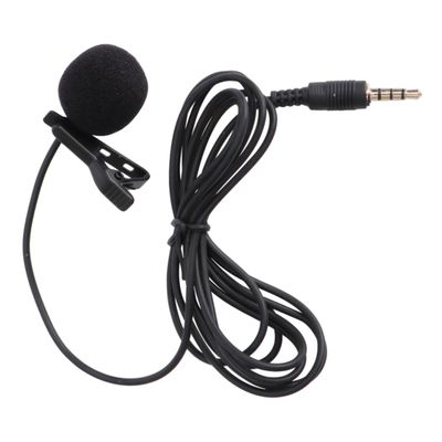 BIUDECO Mini Metal Clip Lavalier Condenser Microphone Wired Mic for Mobile Phones Cameras and Laptops Black Rotating Clip Noise Reduction Windscreen Hands Design
