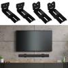 2 Set Soundbar Wall Mount Bracket, Universal Iron Speaker Mounting with Non-slip Pads, Hold up to 100Lbs, Stable Adjustable Soundbar Support Stand, Soundbar Mounts Under TV, Soundbar Shelf for Home view 1