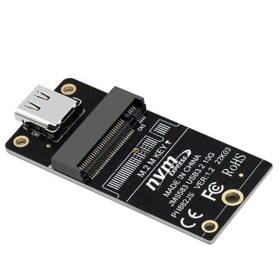 M. 2 NVMe/NGFF to USB C USB3.1 Solid State Hard Disk Adapter 10Gbps Compatible with M. 2 2230, 2242, 2260, 2280 SSD (PH882JL-PCBA, with NVMe Protocol)