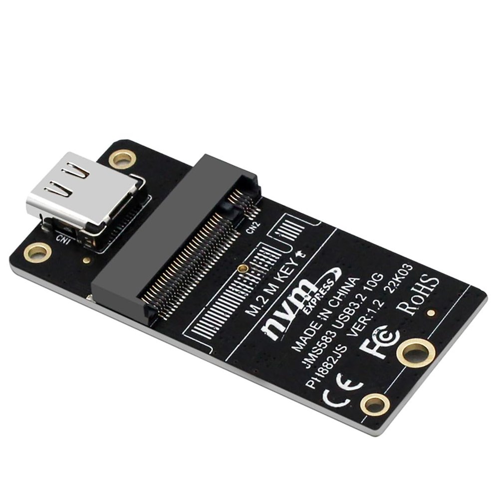 M. 2 NVMe/NGFF to USB C USB3.1 Solid State Hard Disk Adapter 10Gbps Compatible with M. 2 2230, 2242, 2260, 2280 SSD (PH882JL-PCBA, with NVMe Protocol)