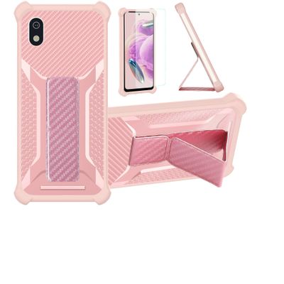 Case Compatible for Bigme HiBreak Pro Reader Phone Case Stand Cover [with 1* Tempered Glass Screen Protector] Hybrid Case [Folding Support Magnetic] [Frosted Anti-Fingerprint] ZJBB-Pink