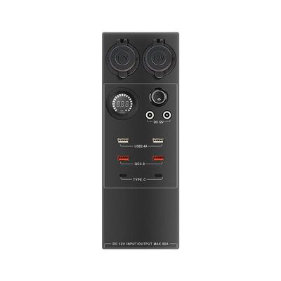 LICITTI 12V/24V DC Power Distribution Box - 13 Ports with Voltmeter, 50A Anderson Input/Output, USB QC3.0/Type-C, Cig Sockets - Mobile Power Station for Camping, RV, Off-Grid