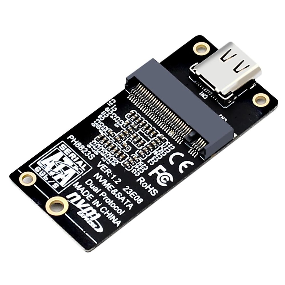 M. 2 NVMe/NGFF to USB C USB3.1 Solid State Hard Disk Adapter 10Gbps Compatible with M. 2 2230, 2242, 2260, 2280 SSD (PH80-581, Dual Protocol)