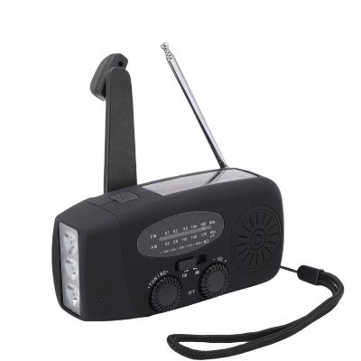 Wisoqu Emergency Radio AM FM WB, Hand Crank Weather Radio with LED Flashlight, USB Solar Hand Crank Charging, IPX3 Water Proof, for Power Outages, Camping