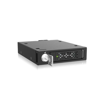 2.5" U.2/U.3 NVMe SSD PCIe 5.0 Mobile Rack Enclosure for External 3.5" Drive Bay (1 x MCIO 4i SFF-TA-1016) - ToughArmor MB601V5K-B