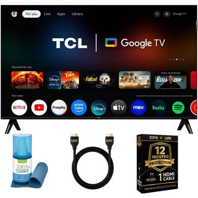 TCL 32Q3KKIT1 32 inch Q3K Series 1080P FHD QLED Smart TV Bundle HDR10, Google TV, Bluetooth Audio, Bezel-Le