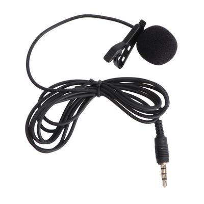 ERINGOGO Mini Metal Clip-on Lavalier Condenser Mic Microphone for Mobile Phone Laptop and Camera Portable Plug-Play Design Black