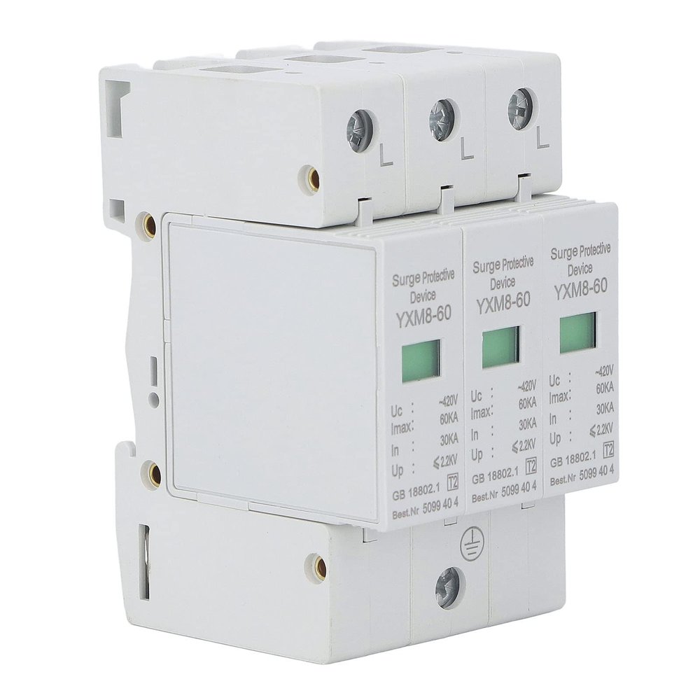 3P Protective Device Flame Retardant PC Material Voltage Protection Arrester Module 60KA 420V