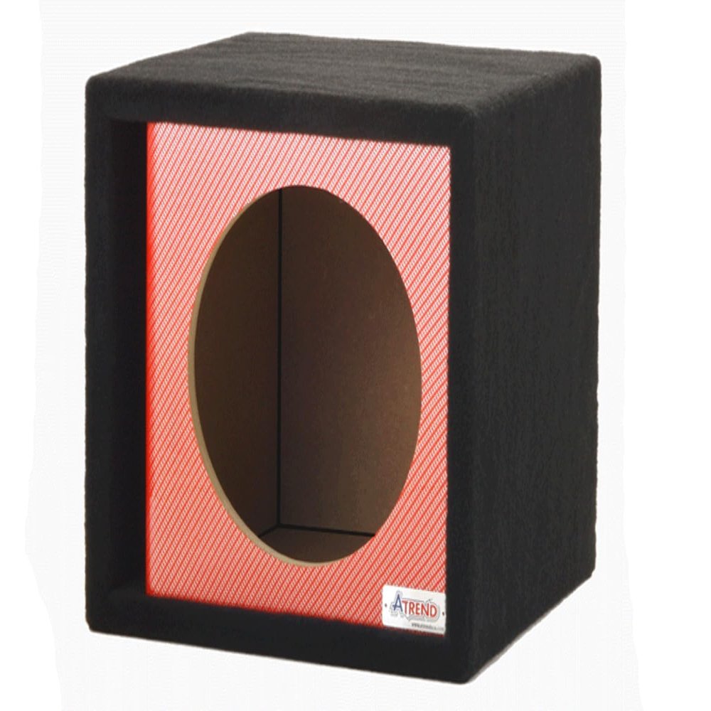 Atrend 10" Single Vented Red Carbon Fiber with Liquid Ink Hyrdrographics - USA Made with Heavy Duty Construction Subwoofer Box | Tuned to 36Hz | Pro-Tuned Bass Performance Proudly U.S.A. Built