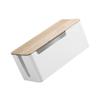 BRIGHTFUFU Bamboo Cable Organizer Box for Cord Management Lid-Covered Power Cable Holder Design Universal for Appliances view 1