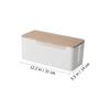 BRIGHTFUFU Bamboo Cable Organizer Box for Cord Management Lid-Covered Power Cable Holder Design Universal for Appliances view 2