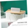 BRIGHTFUFU Bamboo Cable Organizer Box for Cord Management Lid-Covered Power Cable Holder Design Universal for Appliances view 4