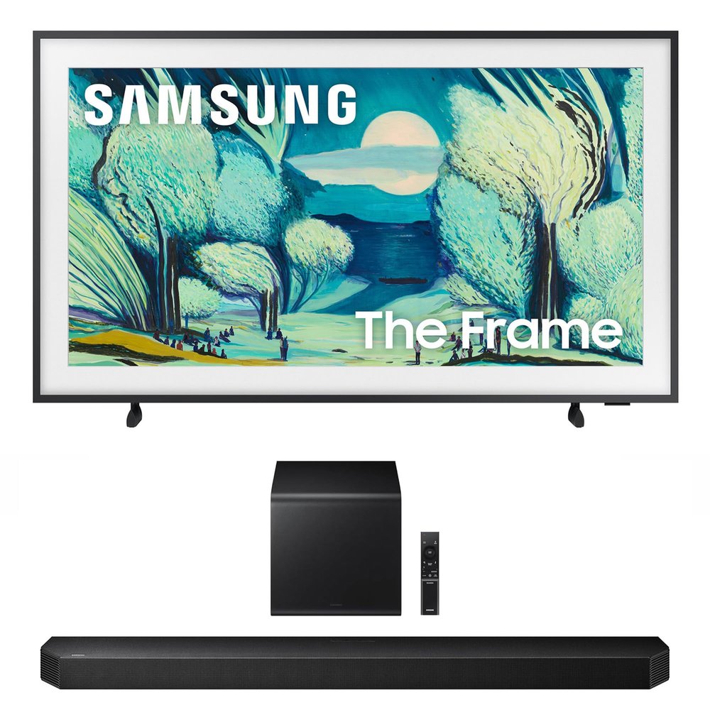Samsung QN50LS03FAFXZA 50 Inch The Frame QLED 4K Art Mode Vision AI Smart TV with a Samsung HW-Q800F Q Series Soundbar 5.1.2 Ch Subwoofer (2025)