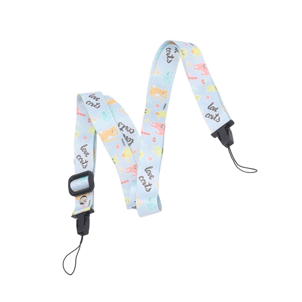 aqxreight 1.2m Camera Strap Belt Printed Pattern Multifunctional Shoulder Neck Strap for 12 11 8 9 Camera Graffiti (Blue Kitten)