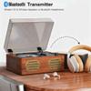 CD Player Portable, Rechargeable Bluetooth CD Players with Speakers, AUX-in, Headphone Jack, USB Mode, Small CD Player for Home, Red Teak(No Remote Control) view 3