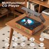 CD Player Portable, Rechargeable Bluetooth CD Players with Speakers, AUX-in, Headphone Jack, USB Mode, Small CD Player for Home, Red Teak(No Remote Control) view 4