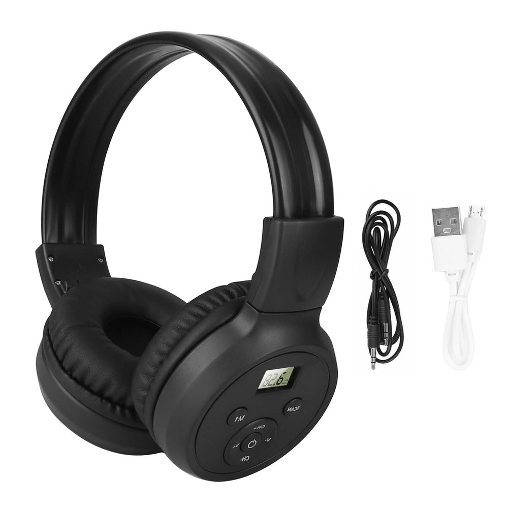 FM Radio Headphones, Rechargeable & Portable FM Headset Radio Receiver for Meeting