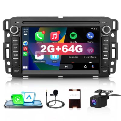 EagleNav Car Radio for Chevrolet Silverado GMC Sierra Yukon 2007-2013, Android 13 Touch Screen Head Unit with Wireless CarPlay Android Auto GPS Navigation SWC FM Bluetooth Backup Camera [2GB+64GB]