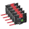 12mm 5PK 10PK Compatible Label Tape for TZ-231 TZE 231 Printers Black On White Laminated Tapes(Black on Red-5PK) view 1