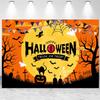 12x8ft Halloween Backdrop Horror Moon Night Pumpkin Graveyard Trick or Treat Photography Background Happy Halloween Party Banner Decorations Kids Adults Family Portraits Photo Studio Props view 1