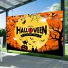 12x8ft Halloween Backdrop Horror Moon Night Pumpkin Graveyard Trick or Treat Photography Background Happy Halloween Party Banner Decorations Kids Adults Family Portraits Photo Studio Props view 3