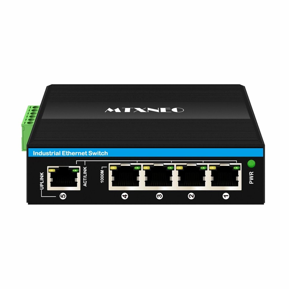 Poe Extender Industrial 4 Port Gigabit Ethernet with 90W PoE Input IEEE802.3af/at/bt PoE Output Repeater, 1 in 4 Out POE Booster for CCTV Camera, VOIP