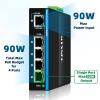 Poe Extender Industrial 4 Port Gigabit Ethernet with 90W PoE Input IEEE802.3af/at/bt PoE Output Repeater, 1 in 4 Out POE Booster for CCTV Camera, VOIP view 2