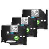 5 10 Pack AZE 231 Compatible Ribbons for TZ 231 TZE 241 12mm Black On White General Purpose Laminated Labeling Tape(3PK Black on Clear) view 1