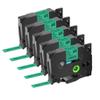 12mm 5PK 10PK Compatible Label Tape for TZ-231 TZE 231 Printers Black On White Laminated Tapes(Black on Green-5PK) view 1