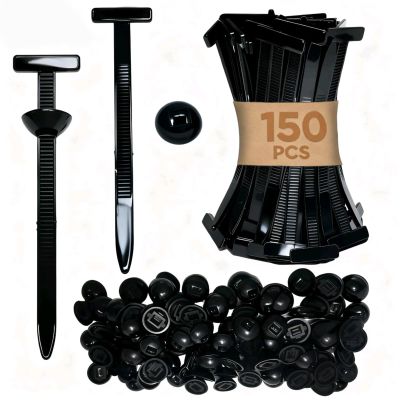 150Pcs Zip Ties, Cable Ties, Nylon Universal Cable Tie Buckle, Heavy Duty Self-Locking Zip Ties, With Pin And Button, UV Resistant Fastener For Automotive Maintenance