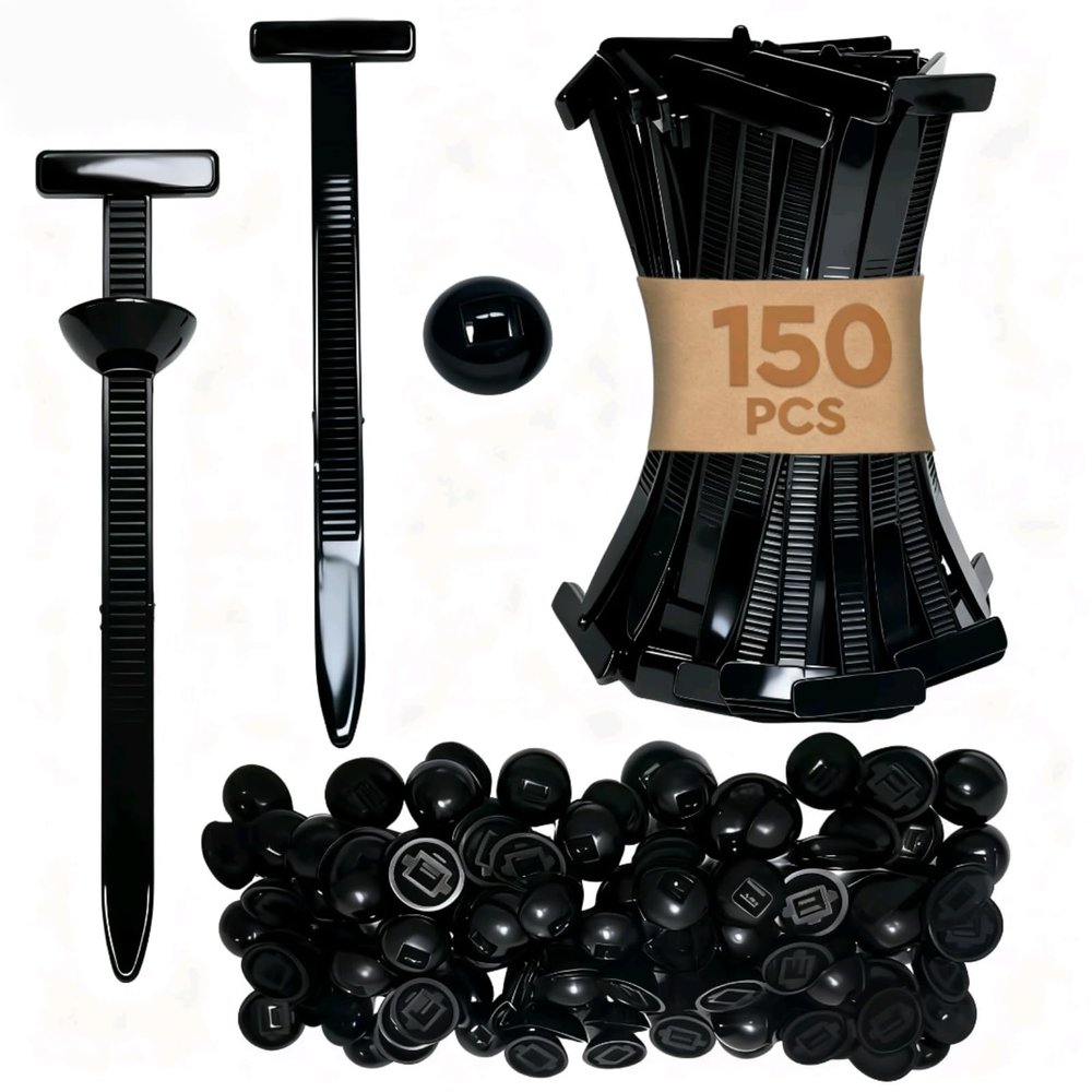 150Pcs Zip Ties, Cable Ties, Nylon Universal Cable Tie Buckle, Heavy Duty Self-Locking Zip Ties, With Pin And Button, UV Resistant Fastener For Automotive Maintenance