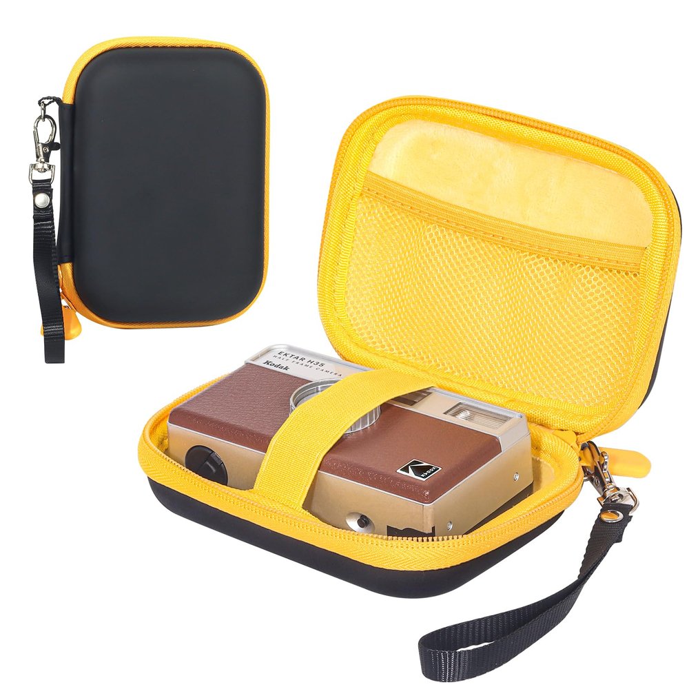 CAIYOULE Camera Case for KODAK EKTAR H35 H35N/F8/F9 Half Frame Film Camera, Protective Hard Shell Camera Carrying Case for KODAK VIBE 501F, Canon Ivy 2 Mini Photo Printer, Black (No Camera)