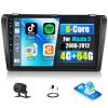 SIXTOP 4G+64G 8 Core Android Car Stereo Radio for Mazda 3 2006-2012 Wireless CarPlay Android Auto 9 Inch 1280 * 720 Touch Screen GPS Navigation Bluetooth5.0 DSP 32EQ WiFi FM/RDS SWC AHD Rear Camera view 1