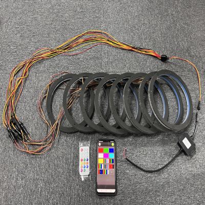 10 Inch Remote APP Loud Speaker Rings Lights Audio Horn Lights Car Audio Speaker Systems Coaxial Chasing Flow LED Audio Subs (8PCS)