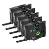 12mm 5PK 10PK Compatible Label Tape for TZ-231 TZE 231 Printers Black On White Laminated Tapes(White on Black-5PK) view 1
